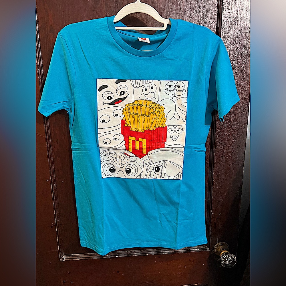 Blue McDonald’s Employee Tee with French Fry Graphic